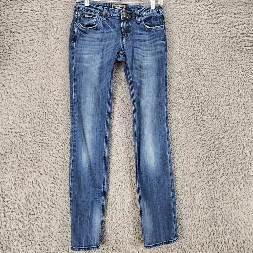 Rerock Jeans Womens 2 Blue Stretch Low Rise Straight *GUC*